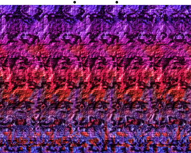 A sterogram with a pyramid coming out